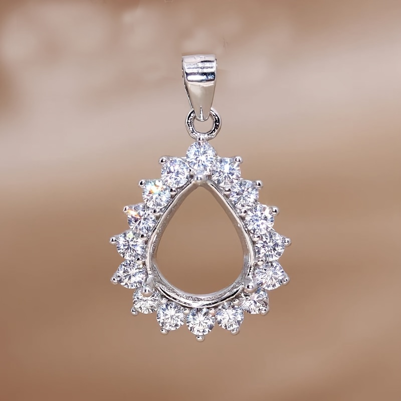 Bezels Set Pendant - 1 قطعة ارتفع الذهبي فضي المسيل